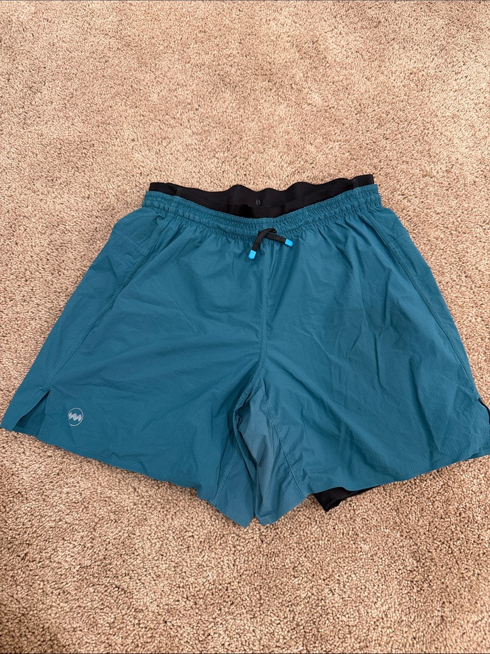Janji Teal Athletic Running Shorts with Drawcord